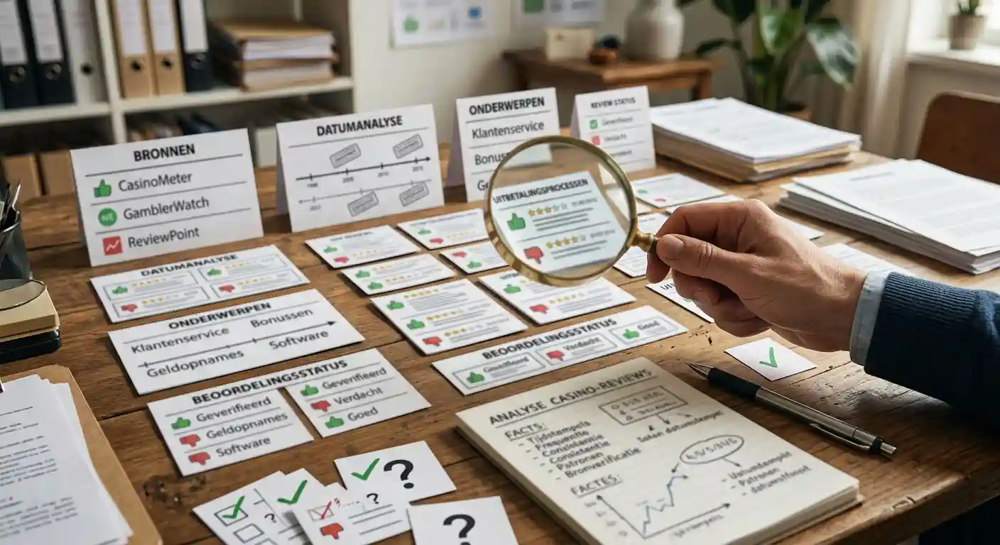 Illustratie van een neutrale beoordelinganalyse met bron, datum, thema en verificatiestatus